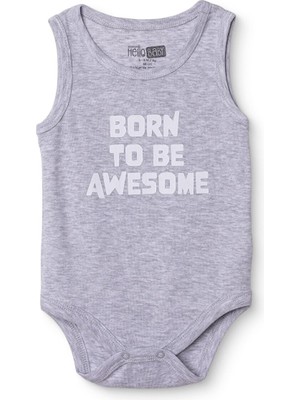 Hellobaby Hellobaby Erkek Bebek Atlet Body Hayvan Baskılı Çıtçıtlı Bisiklet Yaka Kısa Kol