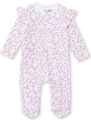 Hellobaby Hellobaby Kız Bebek Patikli Tulum Kirazlı Fermuarlı Bisiklet Yaka Uzun Paça Uzun Kol