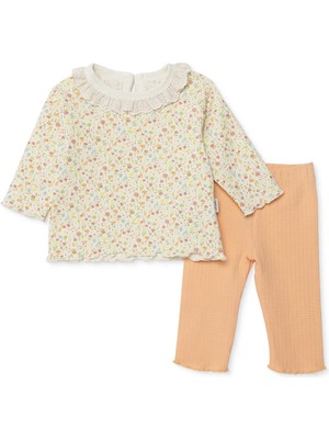 Bebetto Bebetto, Kız, Sweatshirt-Patiksiz Alt, Çiçek Baskılı, House Of Birds, Fırfırlı Yaka, Uzun, Uzun Kol