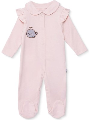 Hellobaby Hellobaby Kız Bebek Patikli Tulum Hayvan Baskılı Çıtçıtlı Bebe Yaka Uzun Paça Uzun Kol