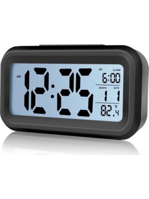 MiraLive Akıllı Dijital Masa Saati Alarmlı Karanlık Sensörlü Fotoselli Siyah