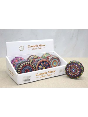 Taşlı Yuvarlak El Aynası Kalın