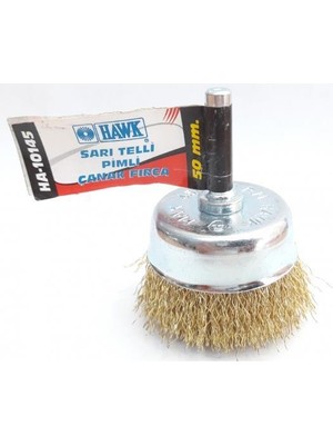 Pazarcan Hawk HA10145 Pimli Sarı Tel Çanak Fırça 50 mm