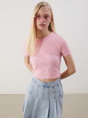 Lc Waikiki Yeni Sezon Bisiklet Yaka Kadın Crop