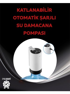 Arenes Damacana Üstü Akıllı Su Pompası | 3 Damacana Kullanım | 4W Güç | Micro USB Şarjlı | Katlanabilir & Taşınabilir - Lisinya