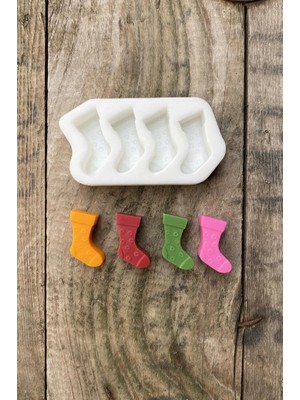 Shop A Way Rufus Concept Dilek Çorabı Mini Dörtlü Mum Kalıbı (Silikon)