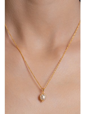 Bayar Gold 14 Ayar Altın İnci Kafesli Kolye