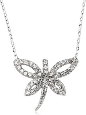 Tuncel Store 925 Ayar Gümüş Yusufçuk Kadın Gümüş Kolye PT2410020 (945)