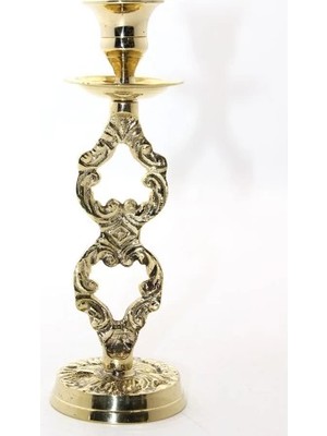 Dekofon Tekli Pirinç Şamdan Model 4