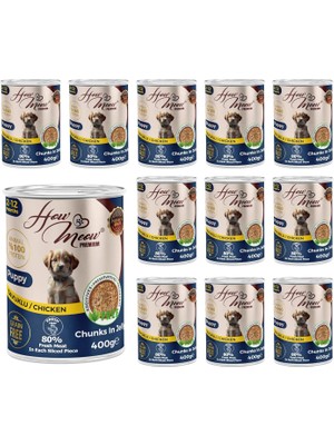Shop A Way How Meow Yavru Köpek Tavuklu ve Jöleli Konserve Mama 400 gr x 12 Adet