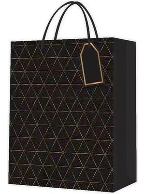 Arthurs Desenli Siyah Küçük Karton Çanta