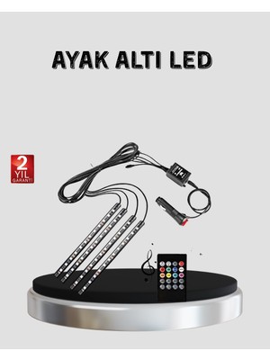 Dekofon 48 LED Araç Içi Rgb Şerit Aydınlatma Müzik Senkron USB Kumandalı Set
