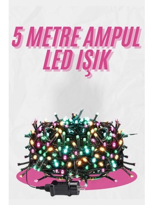 Dekofon 5 Metre Ampul LED Işık Renkli Rgb Çok Renkli LED Aydınlatma