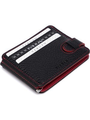 Tergan  Siyah Hakiki Deri Unisex Kredi Kartlık - S1KK00001637-R8L