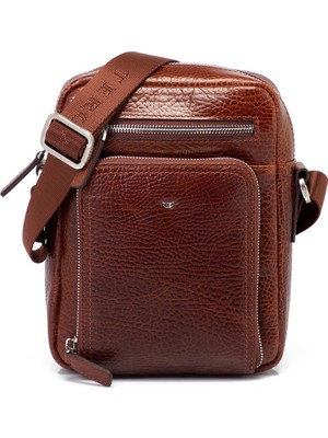 Tergan  Taba Hakiki Deri Erkek Çapraz Askılı Çanta - S1AC00021430-P8Y