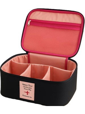 Shop A Way Seyahat Tipi Bölmeli Makyaj Kozmetik Çantası Organizer (Siyah)