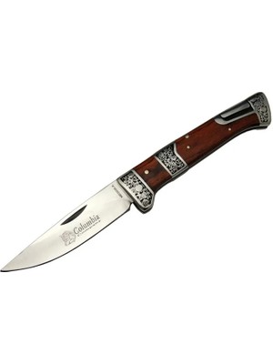 Dekofon Eco Lounge Columbia MB3936A Kahverengi Av / Kamp Çakısı 20CM- Manuel, Işlemeli, Kemerlikli, Ahşap Sap