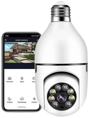 Dekofon Wifi 360 Panoramik Ampul Kamera Gece Görüş Ses Akıllı Hareket Algılayıcı