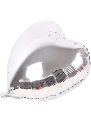 E-Woman Kalp Balon Folyo Gümüş 45 cm 18 Inç - Lisinya