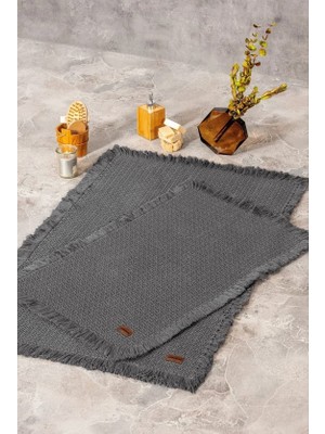 Sb Shopping Bath Rug Set Antrasit 2'li 75X125 60X90