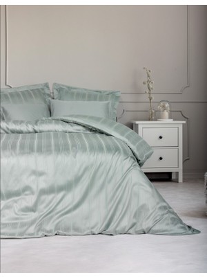 Sb Shopping Çift Kişilik Stripe Bambu Saten Nev Takımı Mint