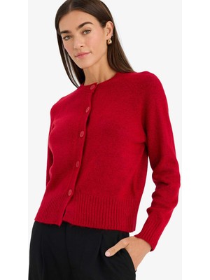 DeFacto Regular Fit Bisiklet Yaka Keçe Hırka G8056AX26SP