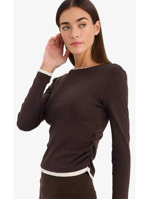 DeFacto %100 Pamuk Slim Fit Ribana Tişört E6548AX26SP