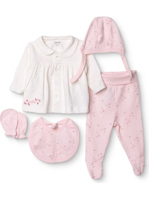 Bebetto Bebetto, Kız, 5li Askı Hastane Çıkışı, Düğmeli, Flower Garden, Bisiklet Yaka, Uzun, Uzun Kol