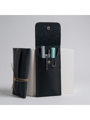 Luvo Gerçek Deri El Yapımı Kalemlik Italyan Dikiş Premium Crazy Hakiki Deri