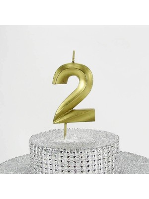 Hype Store Parti Vitrini 2 Iki Rakamlı Gold (Altın) Mum 6.5 cm