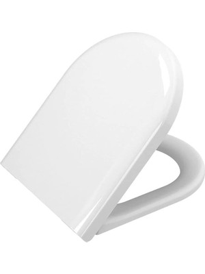 Hype Store Universal Klozet Kapağı 85-003-009, Yavaş Kapanır, Duroplast, Etekli Tip, Krom Menteşeli, Beyaz