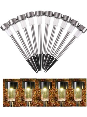 Hype Store Solar Bahçe Lambası 10’lu Set Direk Aydınlatma – Güneş Enerjili , Su Geçirmez, Dış Mekan Aydınlatmas