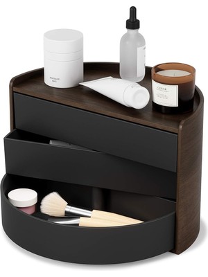 Hype Store Umbra Moona Takı Muhafazası, Makyaj Yöneticisi, Döner Çekmeceli, Siyah/ceviz, Tek Boy