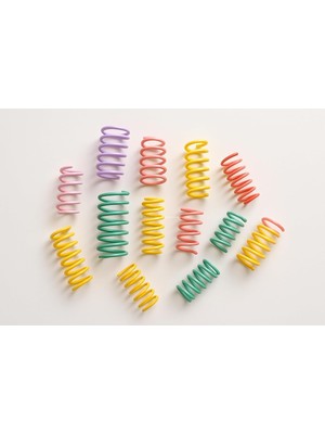 Hype Store Karışık Boyutlu Spiral Yay Kedi Oyuncakları 10 Parça Renkli Ince Kalın Uzun Kısa Yaylar Yavru ve Yet