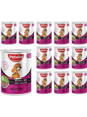 Hype Store Peteko Yavru Köpek Biftekli Pate 400 gr x 12 Adet