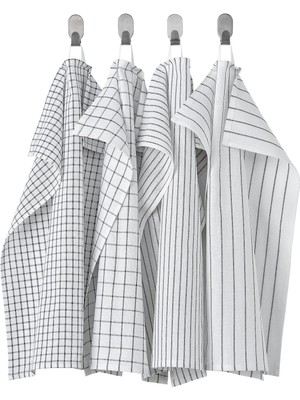 Hype Store Ikea Rınnıg Çay Havlu, Beyaz/koyu Gri/desenli, 18X24 (45X60 Cm)