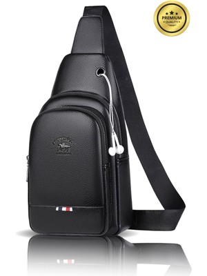 Avca Deri Çapraz Askılı Çanta Göğüs Çanta Kulaklık Çıkışlı Omuz Çanta Tek Kol Bodybag