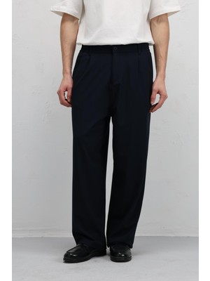 Vamos Baggy Fit Kumaş Pantolon Lacivert