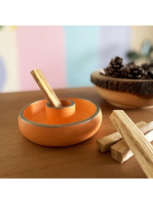 Hype Store Seramik Tütsülük | Turuncu Rengi | Döküm Seramik Tozu | El Boyaması