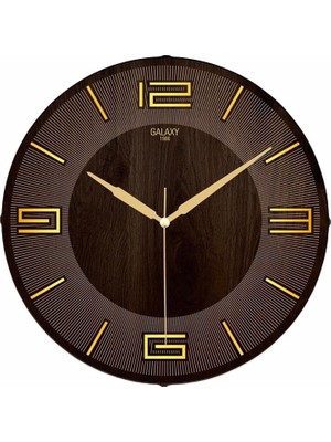 Hype Store Exclucive Compass Serisi Bombeli Klasik Kadranlı Ev ve Ofis Duvar Saati 35 cm Kahverengi