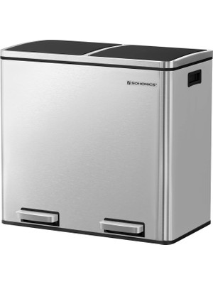 Hype Store 2 Bölmeli Atık Ayırma Sistemli Pedallı Çöp Kovası, Atık Kovası, Mutfak Için, 2 x 24 L, Yumuşak Kapan