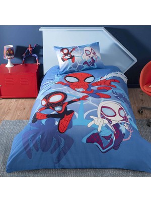 Hype Store Dh Spidey And Friends Lisanslı Karakter BASKILI%100 Pamuk Nevresim Takımı, Çok Renkli, Tek Kişilik