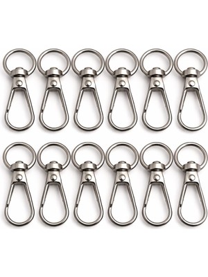 Nildenhobim Halka Çap 1 cm Ürün Boy 4 cm Anahtarlık & Çanta Yaylı Kanca – Takı & Anahtarlık Aparatı (12 Adet )
