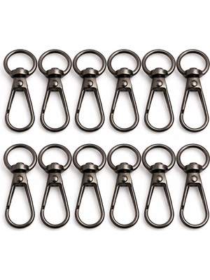 Nildenhobim Halka Çap 1 cm Ürün Boy 4 cm Anahtarlık & Çanta Yaylı Kanca – Takı & Anahtarlık Aparatı (12 Adet )