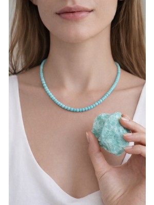 Amazonit Doğal Taş Kolye