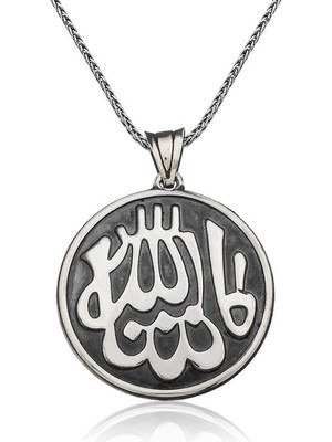 Tuncel Store 925 Ayar Gümüş Maşallah Yazılı Gümüş Kolye PT2610764 (945)