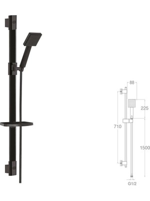 Mistillo SÜRGÜLÜ DUŞ SETİ + Ø50X22MM ELİPS BORULU ELEKTROST