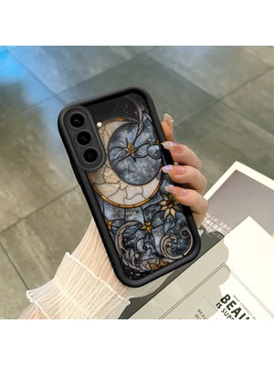 HONTINGA Samsung Galaxy A36 5g ile Uyumlu Kılıfı Düşüme Önleyici Basitlik Anti Düşme Kamera Korumali Vintage Siyah Desen Yumuşak Silikon Telefon Kılıfı Kadın ve Erkek Için Uygundur K2-0239