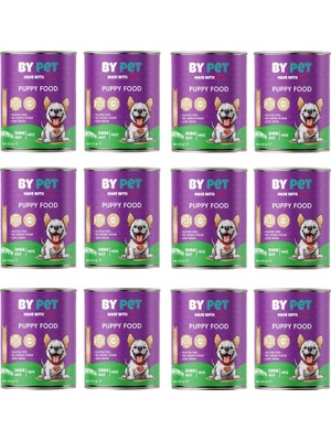 Hype Store Bypet Yavru Köpekler Için Dana Etli Konserve Yaş Mama 415 gr x 12 Adet
