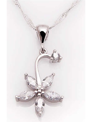 Tuncel Store 925 Ayar Gümüş Çiçek Kadın Gümüş Kolye PND47066083 (945)